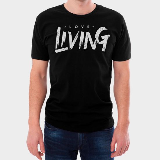 Imagen de Playera "Love Living" Negra - H/ME