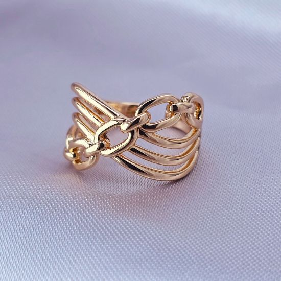 Imagen de Anillo oro dorado, infinito grande.