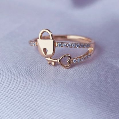 Imagen de Anillo Llave y Candado Corazón