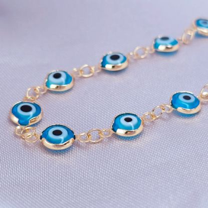 Imagen de Collar Ojitos de la Suerte Azul Turquesa Talla 5002