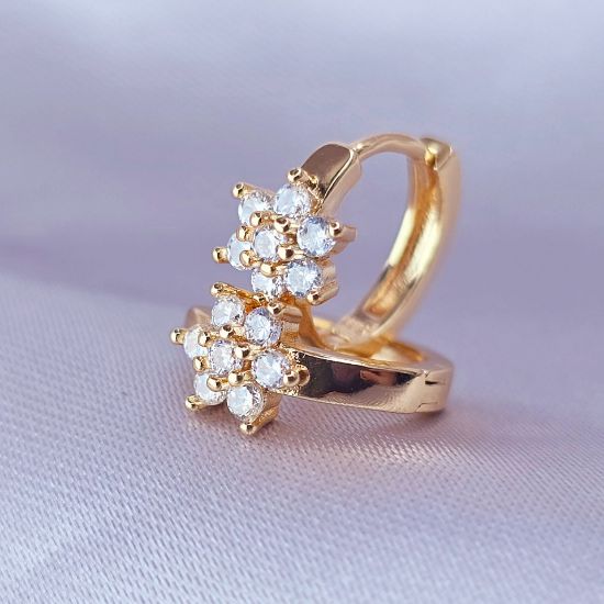 Imagen de Huggie Flor con Seis Pétalos de Cristal
