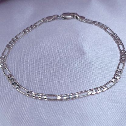 Imagen de Pulsera Tejido Cartier o Fígaro Oro Blanco Talla 1903