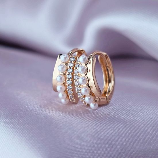 Imagen de Huggie Luxury con Perlas y Cristales