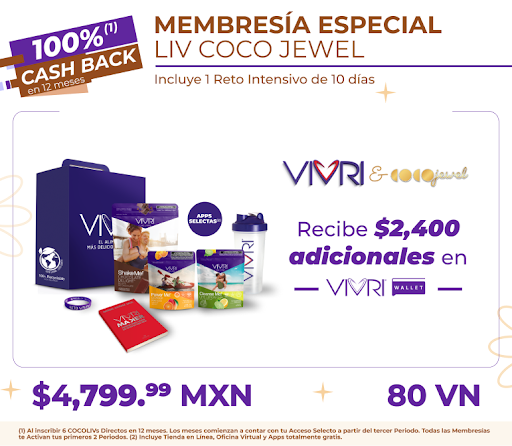 Membresía Especial CocoJewel + Vivri