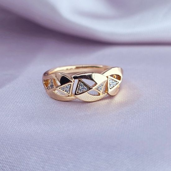 Imagen de Anillo Trenza de Triángulos 