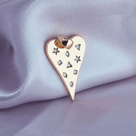Imagen de Dije Corazón con Estrellas y Geometría