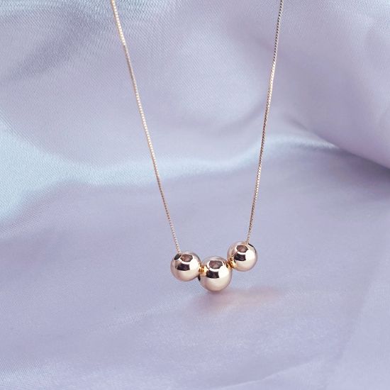 Imagen de Collar Tres Esferas de Oro  4301