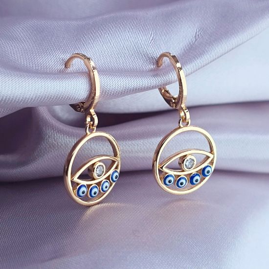 Imagen de Arete Ojitos Azules Vibrantes
