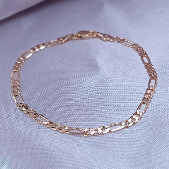 Imagen de Pulsera Tejido Cartier o Fígaro Oro Dorado  2103