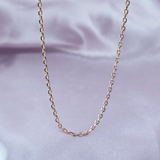 Imagen de Cadena Eslabón Rectangular Oro Dorado