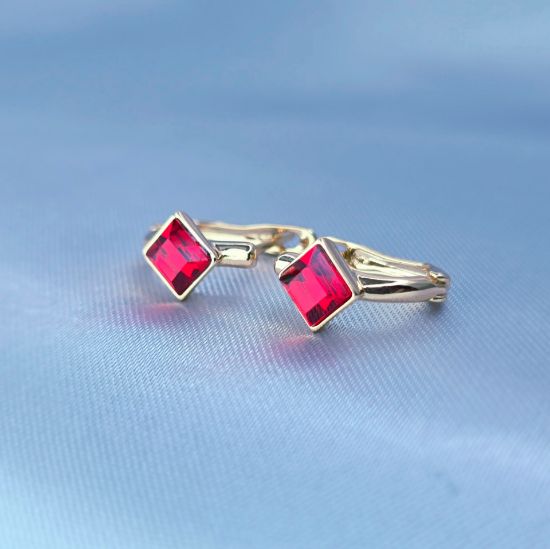 Imagen de Huggie Rombo Swarovski Rojo