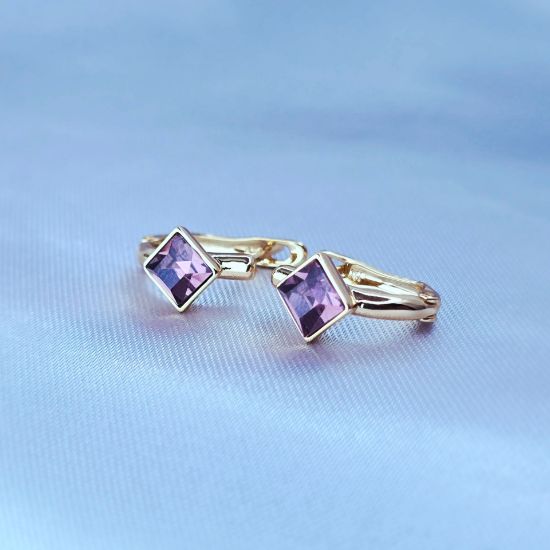 Imagen de Huggie Rombo Swarovski Morado