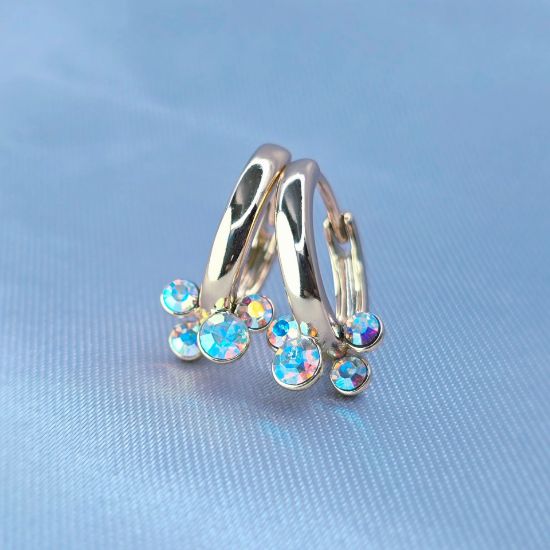 Imagen de Huggie Cuatro Burbujas Swarovski Tornasol