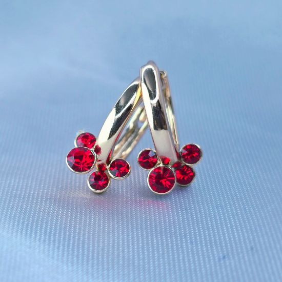 Imagen de Huggie Cuatro Burbujas Swarovski Rojo