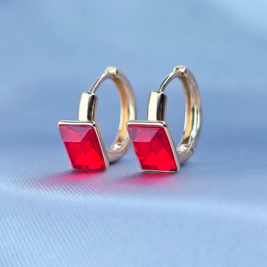 Imagen de Huggie Espejo Swarovski Rojo