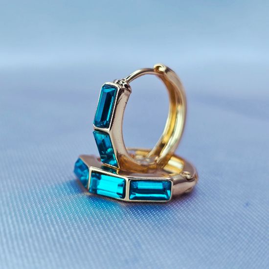 Imagen de Huggie Tres Gratitudes Swarovski Aqua