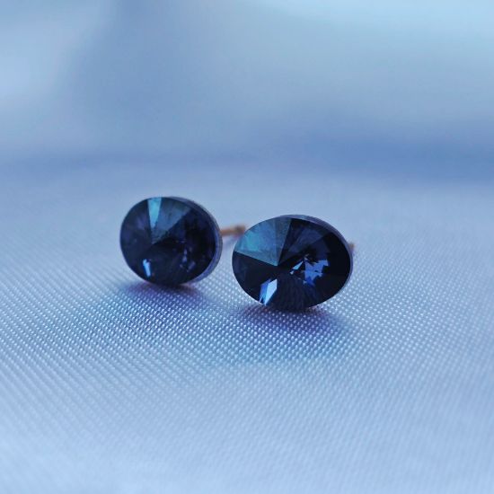 Imagen de Broquel Óvalo Exitoso Swarovski Negro