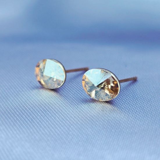Imagen de Broquel Óvalo Exitoso Swarovski Durazno