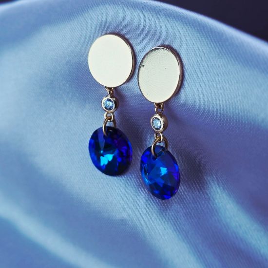 Imagen de Arete Glamour Swarovski Azul Intenso