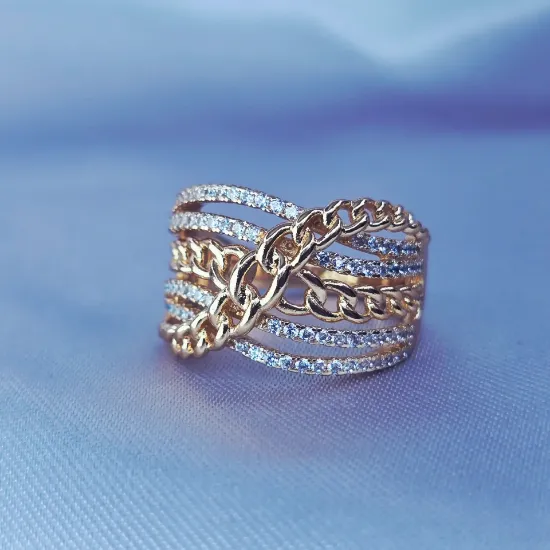 Imagen de Anillo Infinito con Barbada y Cristales  7