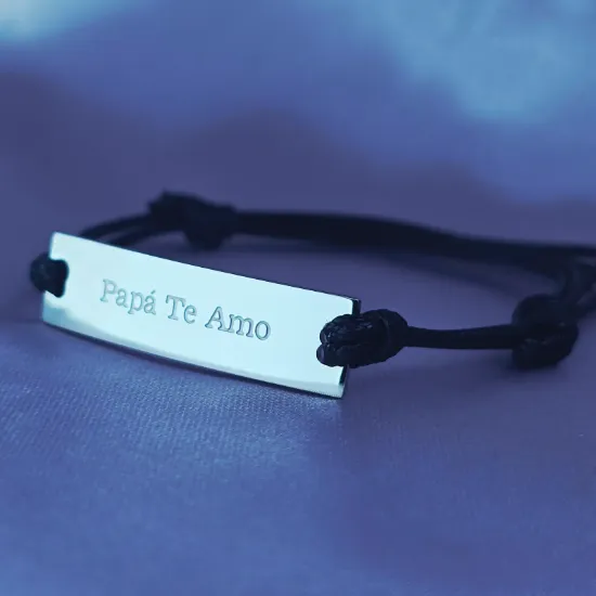 Imagen de Pulsera Te Amo Papá Oro Blanco