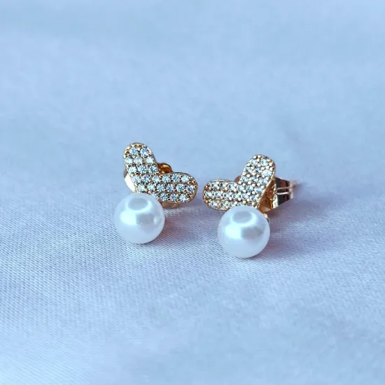 Imagen de Arete Corazón Vivri y Perla Mágica