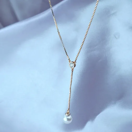 Imagen de Collar Perla Sofisticada y Luz Mágica  4501