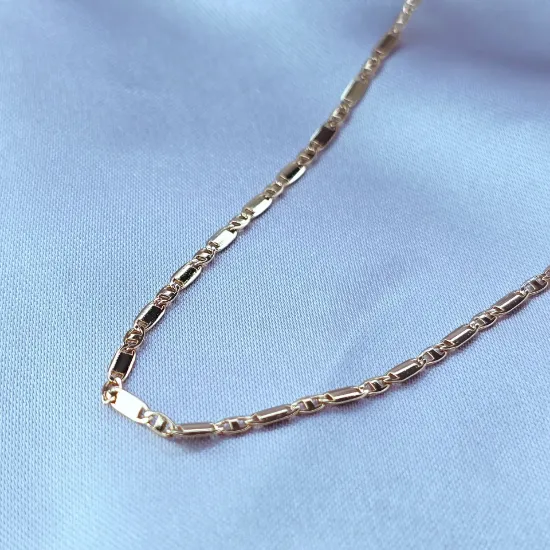 Imagen de Cadena Tejido Gucci Plana Uno y Uno Oro Dorado