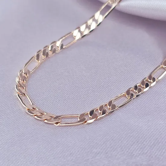 Imagen de Cadena Tejido Cartier o Fígaro Oro Dorado Talla 5004