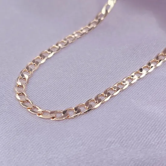 Imagen de Cadena Tejido barbada Abierta Oro Dorado Talla 4503