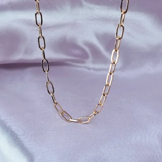 Imagen de Cadena Tejido Rectángulos Ovalados Oro Dorado Talla 5004