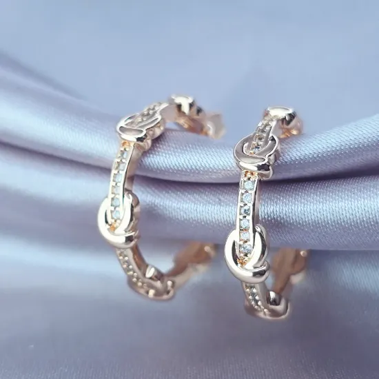 Imagen de Arete Nudos de Oro y Circonias