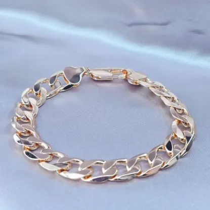 Imagen de Pulsera Tejido Barbada Abierta Oro Dorado Talla 2110