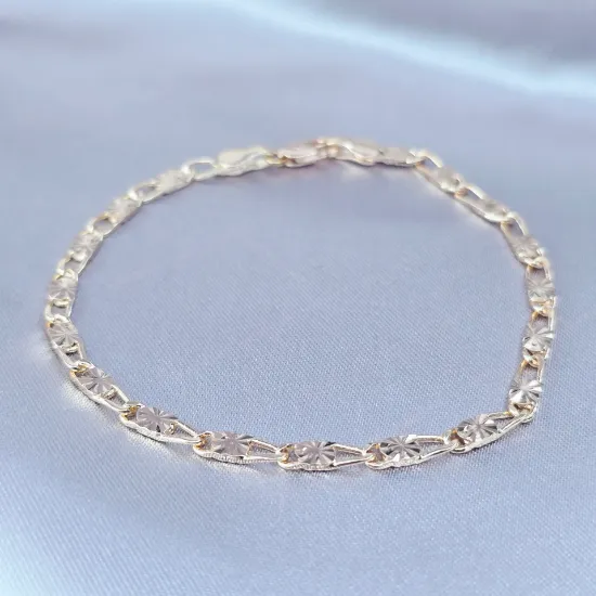 Imagen de Pulsera Tejido Ancla Estrella Oro Dorado Talla 2004