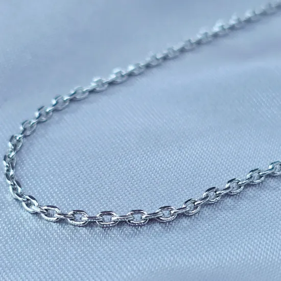 Imagen de Cadena Tejido Rectángulos Ovalados Oro Blanco Talla 6002