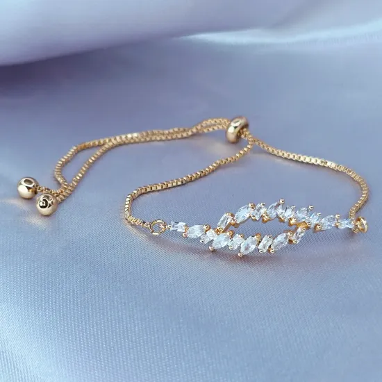 Imagen de Pulsera Ajustable Cristales Brillantes Talla 2502