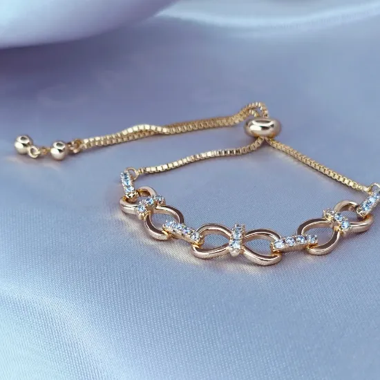 Imagen de Pulsera Ajustable Moños Preciosos Talla 2502