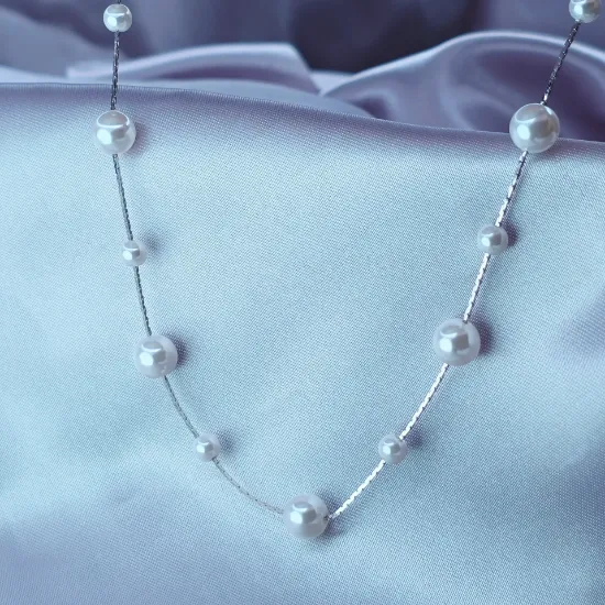 Imagen de Collar Satélite de Perlas de Cristal Talla 4601