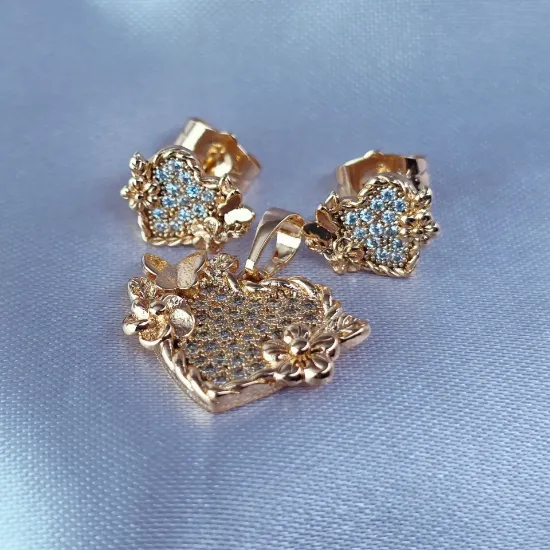 Imagen de Juego Corazón Flor y Mariposas