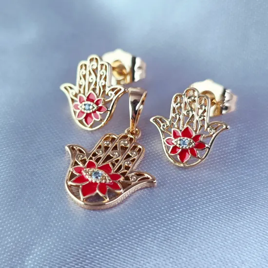 Imagen de Juego Hamsa con Flor de la Abundancia