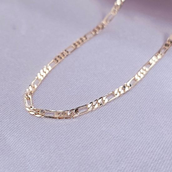 Imagen de Cadena Tejido Cartier o Fígaro Oro Dorado  5002