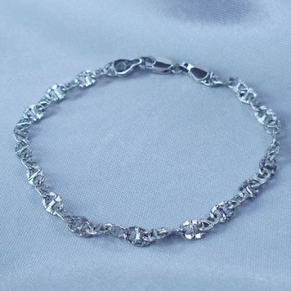 Imagen de Pulsera Tejido Gucci Diamantada Oro Blanco  1904