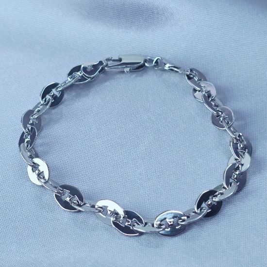 Imagen de Pulsera Tejido Gucci Lisa Oro Blanco  1806