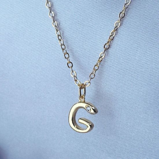 Imagen de Collar con Pequeño Brillo Inicial G  4501