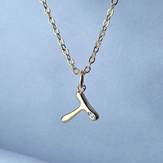 Imagen de Collar con Pequeño Brillo Inicial T  4501