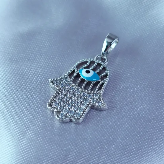 Imagen de Dije Hamsa con Ojo Azul Turco