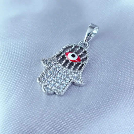 Imagen de Dije Hamsa con Ojo Azul Turco