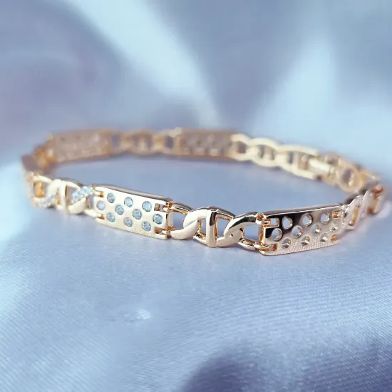 Imagen de Pulsera Combinación de Eslabones Talla 1706