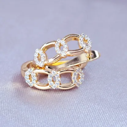 Imagen de Huggie Aros y Eslabones con Cristales