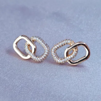 Imagen de Arete Dos Eslabones Entrelazados